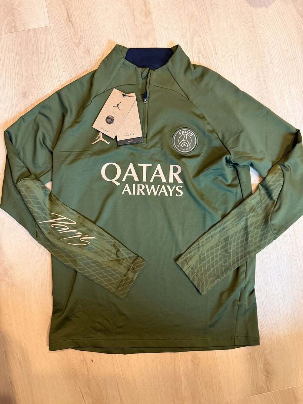 Jordan x Paris Saint-Germain Youth Dri-FIT Strike Drill Top - Olive Green